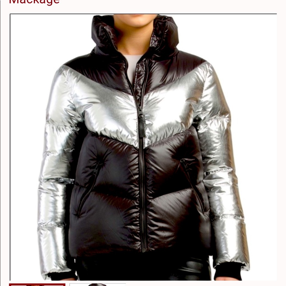Mackage Silver and Black puffer jacket. New. With tags.